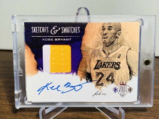 2013/14 Court Kings Kobe Bryant Sketches & Swatches Patch Auto Ssp ’d 7/25 Rare