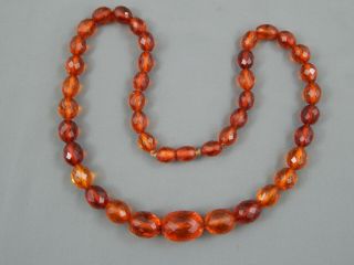 Vintage Natural Cherry Honey Cognac Baltic Amber Graduated Olive Bead Necklace 4