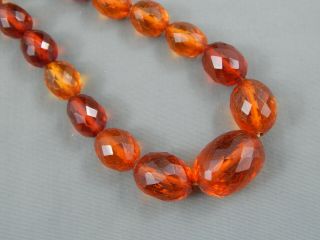 Vintage Natural Cherry Honey Cognac Baltic Amber Graduated Olive Bead Necklace 7