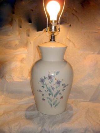 Vintage Pfaltzgraff April Stoneware Lamp French Shabby Chic 26 " Size Lamp Floral
