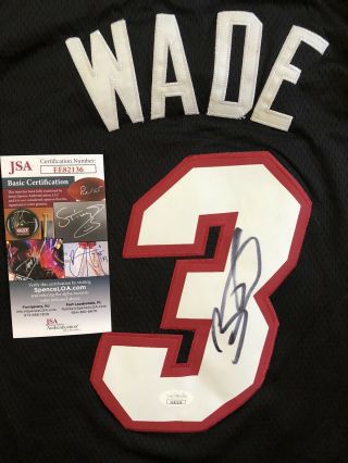 Dwyane Wade Signed Miami Heat Jersey JSA 3 NBA All Star HOF Flash RARE 2