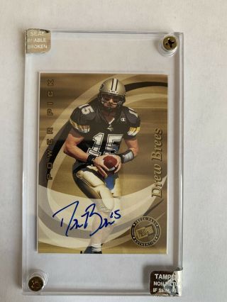 Drew Brees Autographed 2001 Press Pass Power Pick Rookie Card 124/250 Rare