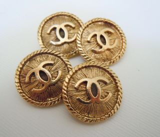 Vintage Chanel Cc Logo Gold Tone Cufflinks