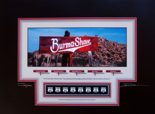 Burma Shave Signed Limited Edition Lithograph