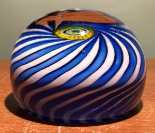 VINTAGE MURANO GLASS LARGE SINGLE MILLEFIORI CANE & SWIRL PAPERWEIGHT - ITALY 5