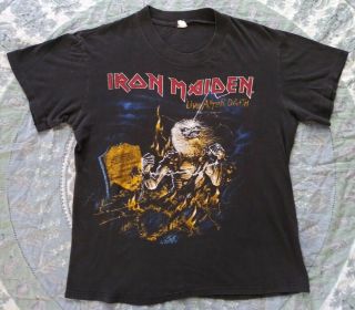 Vintage Iron Maiden Live After Death 1985 Tour Concert T - Shirt M 80s Metal Eddie