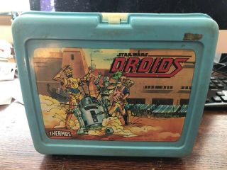 Used: 1985 Vintage Star Wars Droids Lunch Box W/ Thermos & Lid