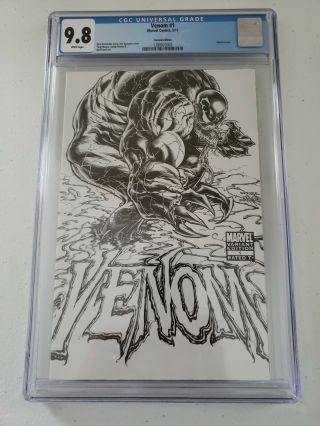Venom 1 Marvel Comics Book Quesada B&w Sketch Variant 1:100 Cgc 9.  8 Rare Book
