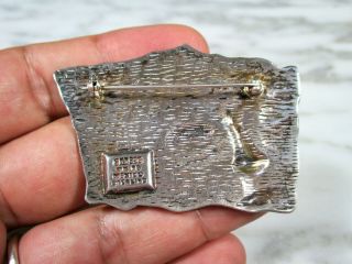 RARE VTG D ' MOLINA TAXCO MEXICO STERLING SILVER FIGURAL ASIAN INSPIRED BROOCH 4