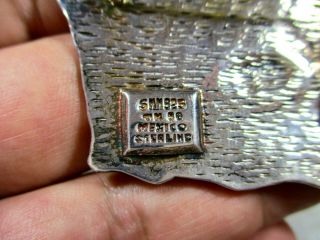 RARE VTG D ' MOLINA TAXCO MEXICO STERLING SILVER FIGURAL ASIAN INSPIRED BROOCH 5