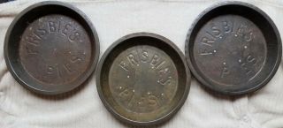 3 Antique Frisbie Pie Tins/vintage Ct.  Frisbee Bakery Plates/5,  6,  And 12 Holes