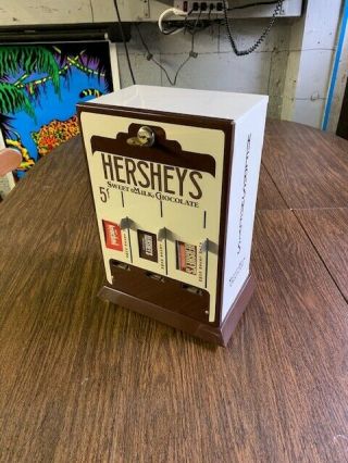 Restored Vintage 5¢ Hersheys Miniatures Candy Machine With Key