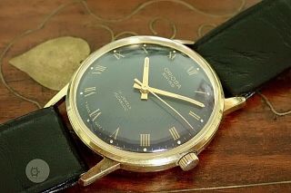Vintage Swiss Watch Oriosa 17j Serviced Fhf96 Ca1970 Blue Dial