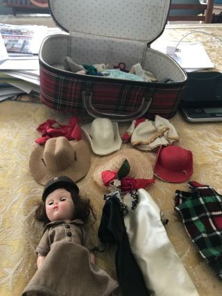 Vintage Ginny Doll With Clothes Accessories,  Case
