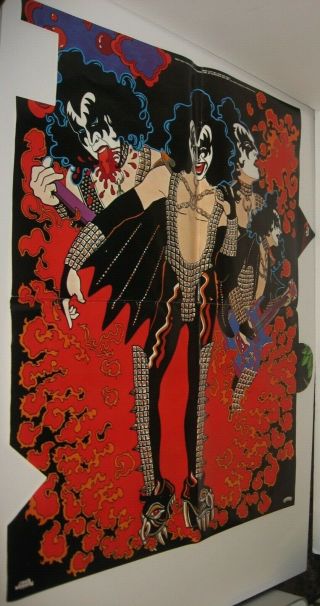 Auth.  Vintage 1978 Set of 4 KISS Solo Poster Inserts to make Mural Aucoin era 4