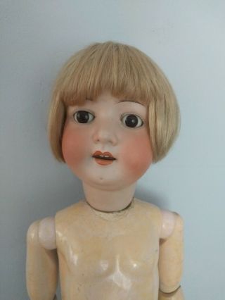 Antique 27 In Heubach Koppelsdorf 302.  7 Bisque Head Doll With Composition Body