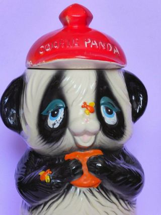 Vintage Panda Animal Cookie Jar,  Biscuit Barrel,  Canister,  Mid Century Japanese 4
