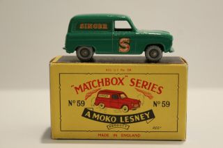 Matchbox Moko Lesney 59a Ford Thames Van Rare Dark Green Spw
