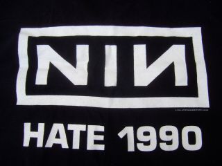 Nin Hate 1990 Nine Inch Nails Vintage T - Shirt 1995 Xl