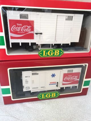 Rare Lgb 4031 European Coke Box Cars - Coca - Cola