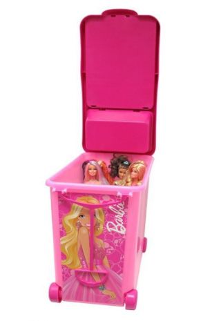 Barbie Doll Clothes Storage Box Carrying Case Containers Bins Organizer For Doll 6