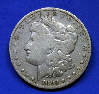 1893 Cc Morgan Silver Dollar - - Rare Key Date