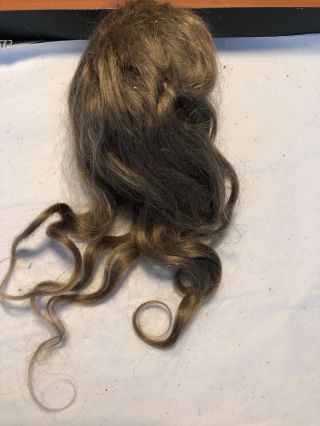 Antique Light Brown Mohair Doll Wig