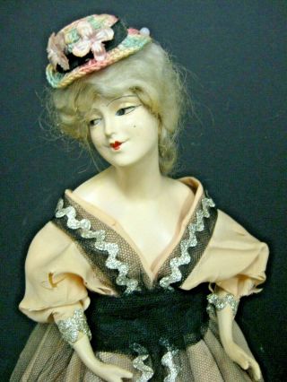 Antique Boudoir Half Doll Lamp Shade Antique 1920s boudoir flapper DOll shade 2