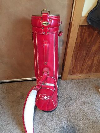 Rare Vintage Miller Coca Cola Coke Golf Bag Red W/ Cover