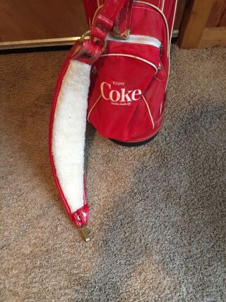 RARE Vintage Miller Coca Cola Coke Golf Bag Red w/ Cover 2