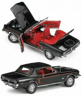 Rare Franklin 1968 Ford Mustang Gt 0486/1968 Ltd Ed.  Raven Black 1:24