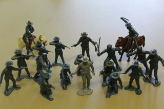 Marx Vintage " Fort Apache 60mm Cavalry Set Character Figure " Play Set 1950s