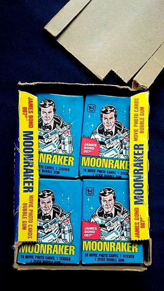 Vintage 1979 O Pee Chee James Bond Moonraker Movie Trading Cards Box & Packs 2
