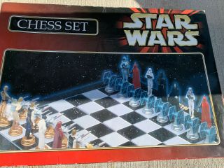 Open Box Never Played Vintage Star Wars Collectible Chess Set Game Rare