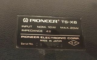 Pair Vintage Pioneer TS - X6 Old School Car Speakers 3 Way 3