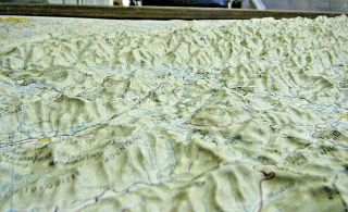 Vtg 1966 33 " Relief Map Knoxville Tenn Hubbard Us Army Defense 3d Topographical