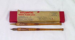 Vintage York Yankees Joe Dimaggio White Flash Pen And Pencil Set