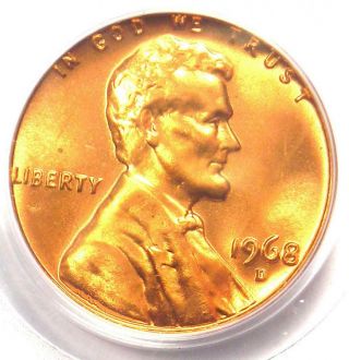 1968 - D Lincoln Cent 1c Penny - Certified Pcgs Ms67 Rd - Rare Ms67 - $350 Value