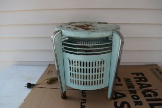 VINTAGE LAKEWOOD F - 12 3 SPEED COUNTRY HASSOCK FLOOR TURQUOISE FAN Good 5