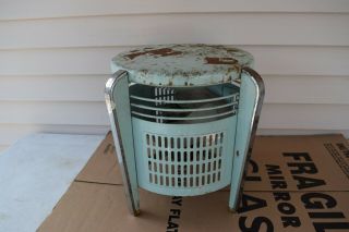VINTAGE LAKEWOOD F - 12 3 SPEED COUNTRY HASSOCK FLOOR TURQUOISE FAN Good 6