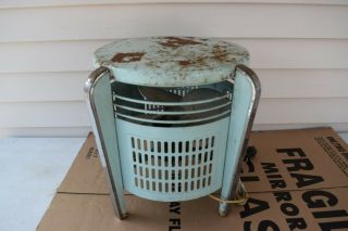 VINTAGE LAKEWOOD F - 12 3 SPEED COUNTRY HASSOCK FLOOR TURQUOISE FAN Good 7