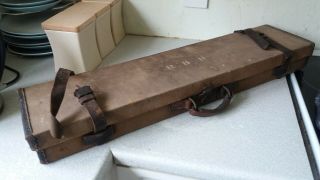 ANTIQUE / VINTAGE LEATHER AND CANVAS GUN CASE - W J JEFFERY LONDON 6