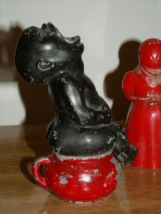 Vintage Black Crying Baby on Chamber Pot Americana Ashtray,  Salt Pepper 7
