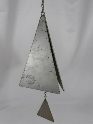 Vintage Steel Joe Coniff Jc Wind Bell Pyramid Triangular 3 Tone Chime