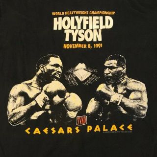 Vintage 90s Tyson Holyfield Championship Fight T - Shirt Caesar’s Palace 1991 Xl