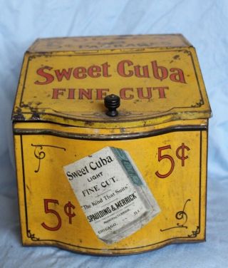 Vintage Sweet Cuba Fine Cut Tobacco Tin,