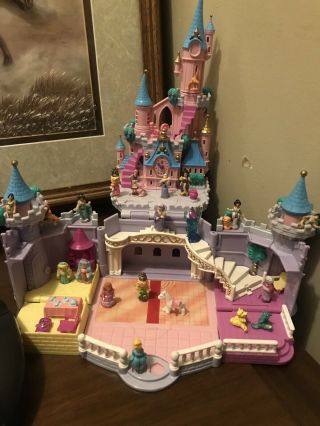 Vtg 1995 Polly Pocket Disney Cinderella Enchanted Castle Bluebird & 25 Dolls