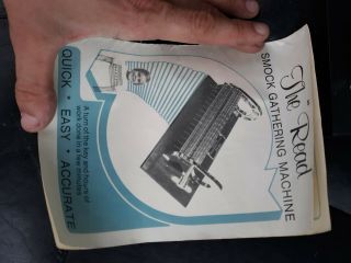Vintage Read Smock Gathering Machine 16 Row Pleater w/ Box Paperwork 4
