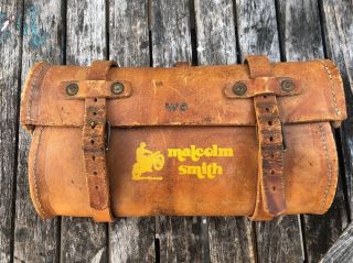 Vintage Leather Malcolm Smith Tool Bag For Husqvarna Motorcycle