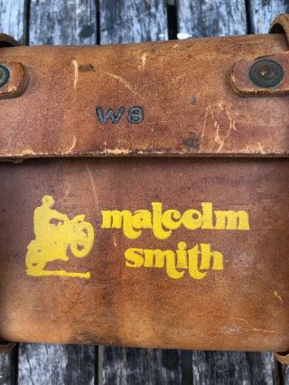 VINTAGE LEATHER MALCOLM SMITH TOOL BAG for HUSQVARNA MOTORCYCLE 2